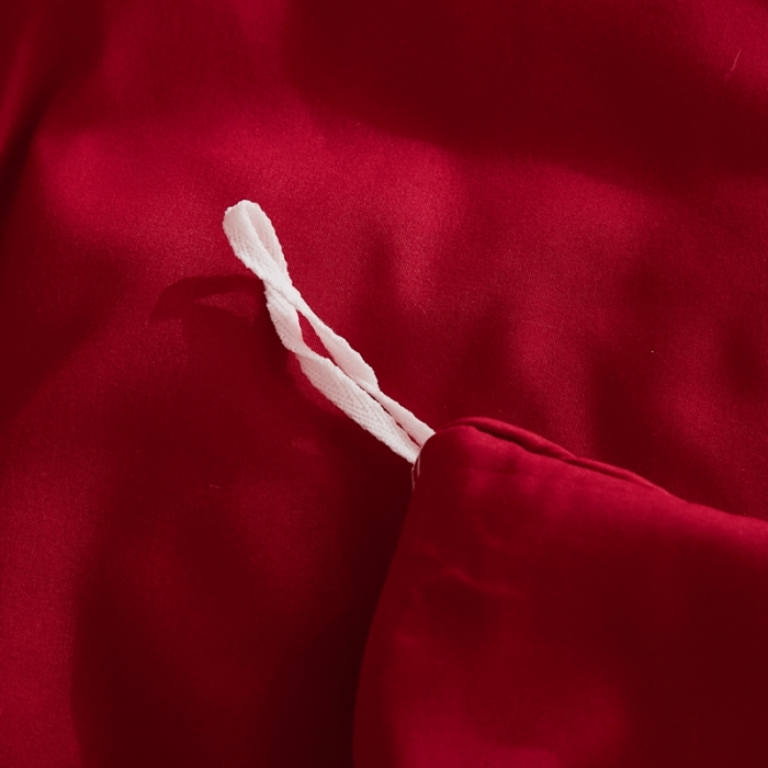 91家纺网 家纺一手货源 找家纺 啊雅家居 新款ins学生宿舍双拼纯色磨毛三件套 红色