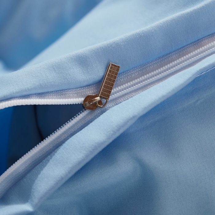 91家纺网 家纺一手货源 找家纺 啊雅家居 新款ins学生宿舍双拼纯色磨毛三件套 天空兰