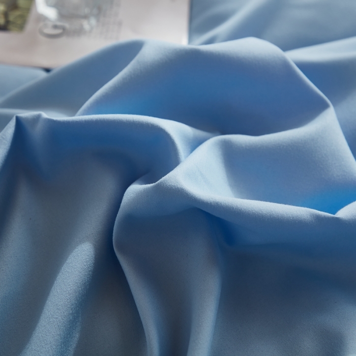 91家纺网 家纺一手货源 找家纺 啊雅家居 新款ins学生宿舍双拼纯色磨毛三件套 天空兰加黄