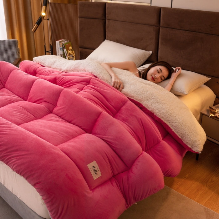 91家纺网 家纺一手货源 找家纺 （总）梦恬佳 2024新款牛奶绒羊羔绒冬被被子被芯