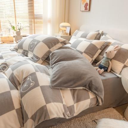 91家纺网 家纺一手货源 找家纺 （总）丝羽坊 2022专版花型 直播供货双面牛奶绒印花四件套