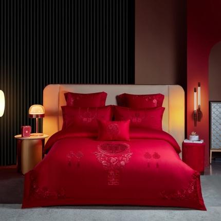 91家纺网 家纺一手货源 找家纺 （总）高大尚 2022新品40s全工艺喷气纯棉系列-喜事成双