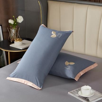 丰淘2022新款水洗棉绣花枕套-枫林晚 枫林晚-海蓝