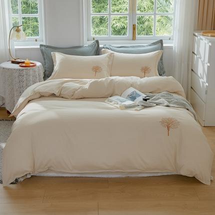 91家纺网 家纺一手货源 找家纺 （总）丰淘2023新款水洗棉绣花磨毛四件套