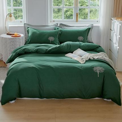 91家纺网 家纺一手货源 找家纺 （总）丰淘2023新款水洗棉绣花磨毛四件套