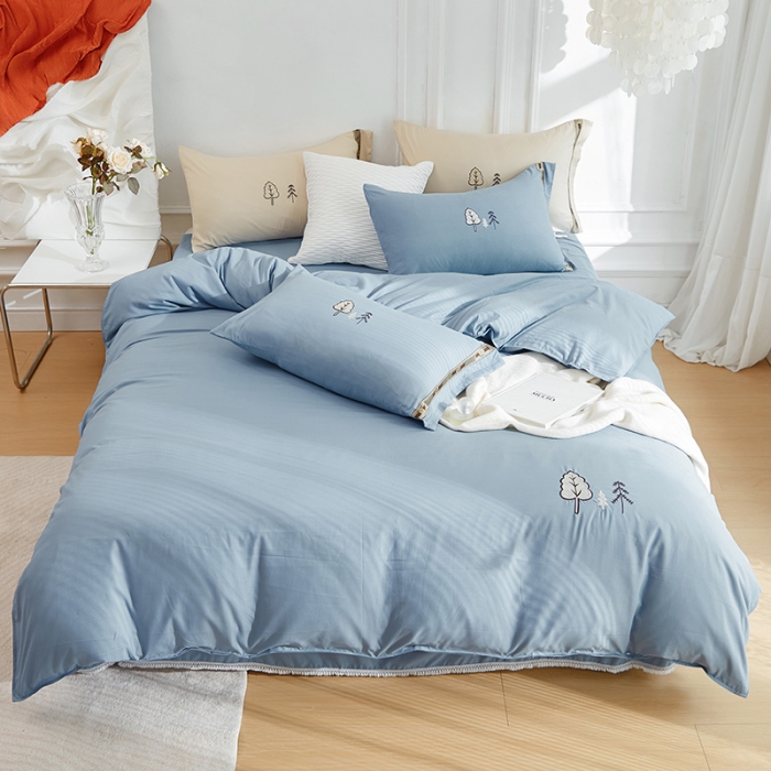 91家纺网 家纺一手货源 找家纺 （总）丰淘2023新款水洗棉绣花磨毛四件套