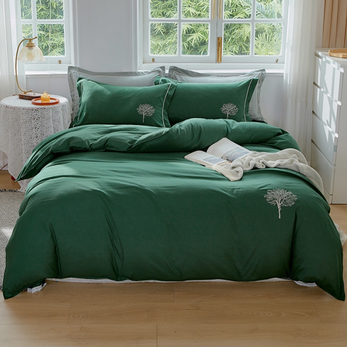 91家纺网 家纺一手货源 找家纺 （总）丰淘2023新款水洗棉绣花磨毛四件套