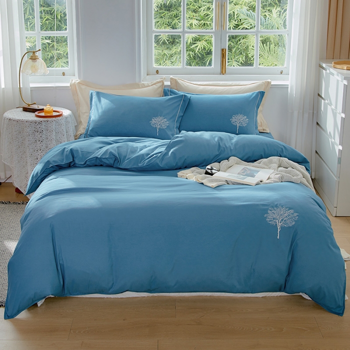 91家纺网 家纺一手货源 找家纺 （总）丰淘2023新款水洗棉绣花磨毛四件套