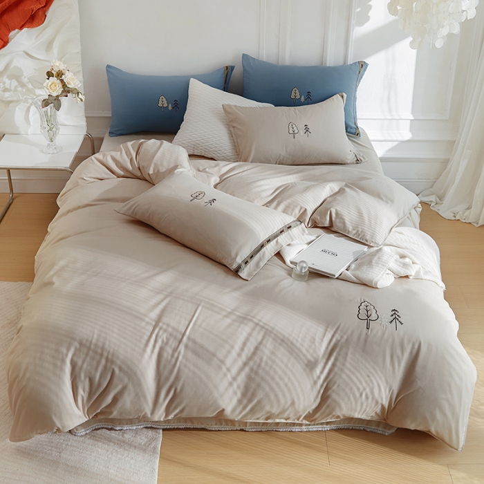 91家纺网 家纺一手货源 找家纺 （总）丰淘2023新款水洗棉绣花磨毛四件套