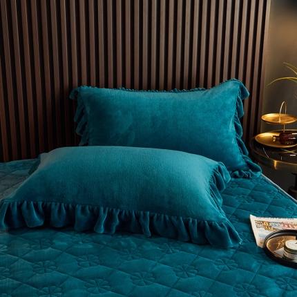 91家纺网 家纺一手货源 找家纺 （总）闲鱼家纺 2022年新牛奶绒裙边床笠枕套一对