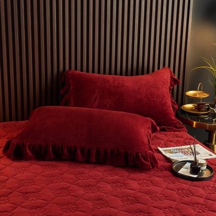 91家纺网 家纺一手货源 找家纺 （总）闲鱼家纺 2022年新牛奶绒裙边床笠枕套一对