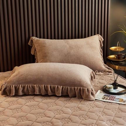 91家纺网 家纺一手货源 找家纺 （总）闲鱼家纺 2022年新牛奶绒裙边床笠枕套一对