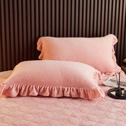 91家纺网 家纺一手货源 找家纺 （总）闲鱼家纺 2022年新牛奶绒裙边床笠枕套一对