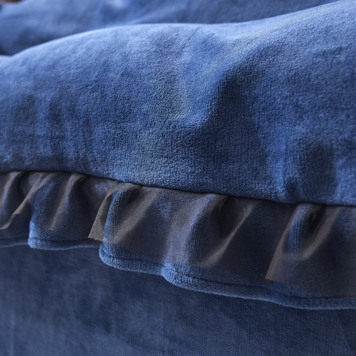 91家纺网 家纺一手货源 找家纺 （总）绣女坊2023新款韩版花边床裙款牛奶绒宝宝绒四件套