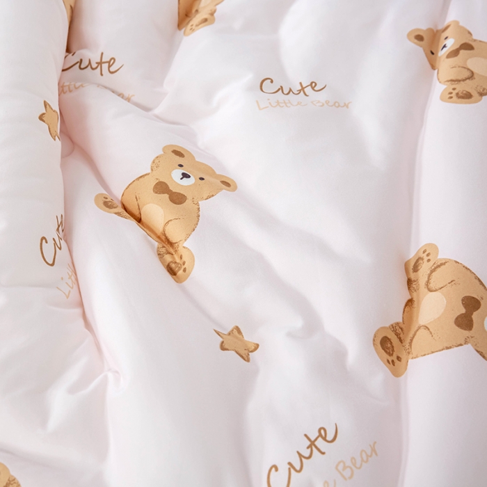 91家纺网 家纺一手货源 找家纺 天瑜家纺2023新款A类针织棉冬被儿童冬被 Q熊粉