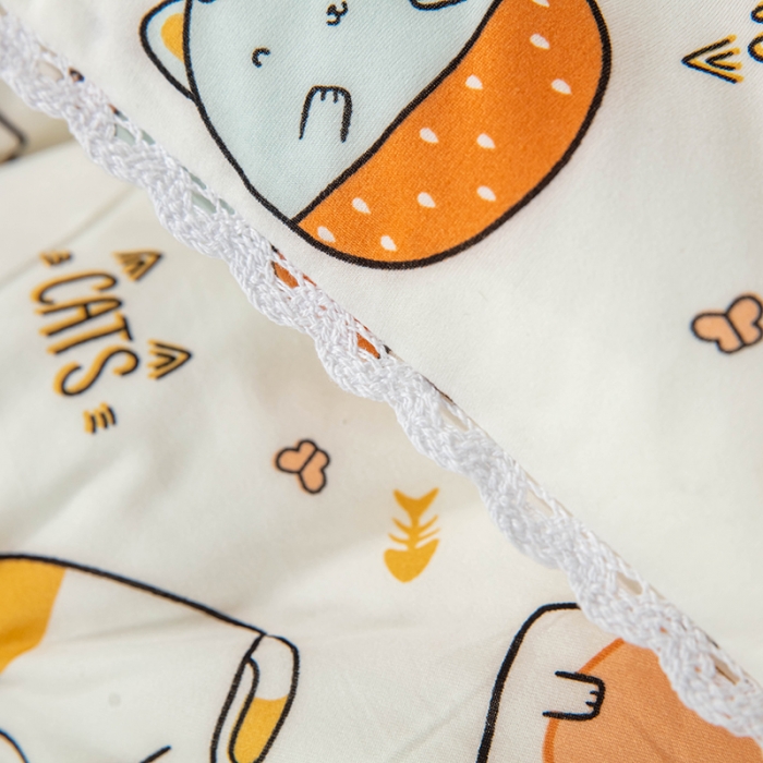 91家纺网 家纺一手货源 找家纺 天瑜家纺2023新款A类针织棉冬被儿童冬被 喵星人