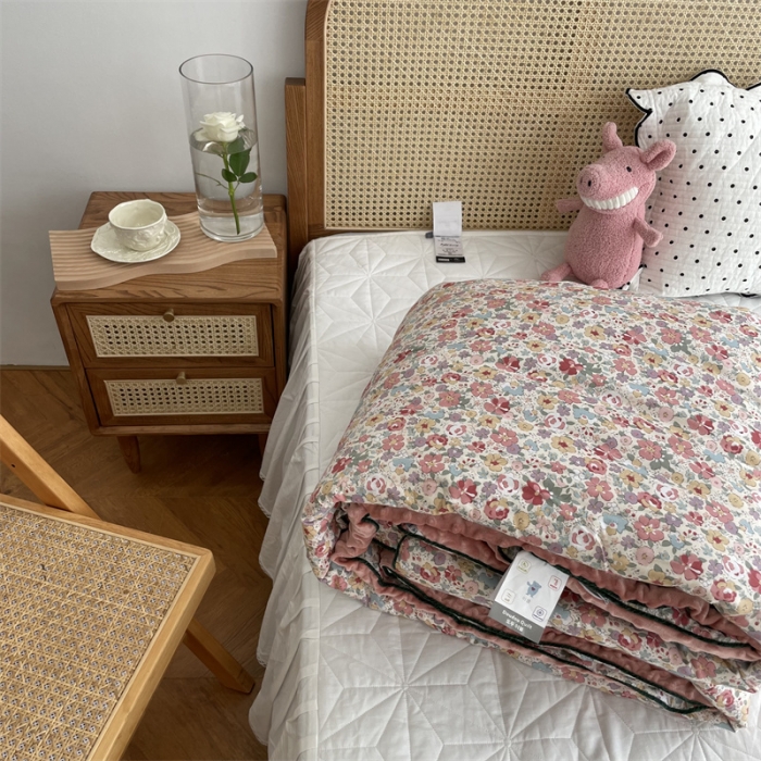 91家纺网 家纺一手货源 找家纺 源启生活 2022新款嵌绳包边韩国豆豆四季被被子被芯 淑雅