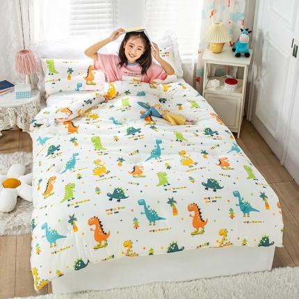 91家纺网 家纺一手货源 找家纺 天瑜家纺2023新款A类针织棉冬被儿童冬被 小恐龙