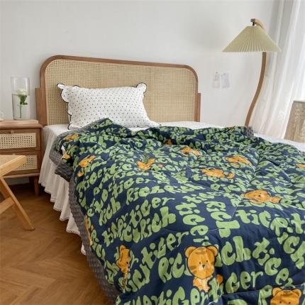 91家纺网 家纺一手货源 找家纺 源启生活 2022新款韩国手工包边豆豆单人被被子被芯 小老虎