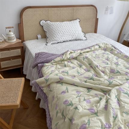 91家纺网 家纺一手货源 找家纺 （总）源启生活 2022新款韩国手工包边豆豆单人被被子被芯