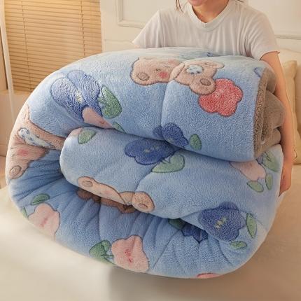 梦初语 2022新款加厚保暖雪花绒加羊羔绒冬被 布朗熊