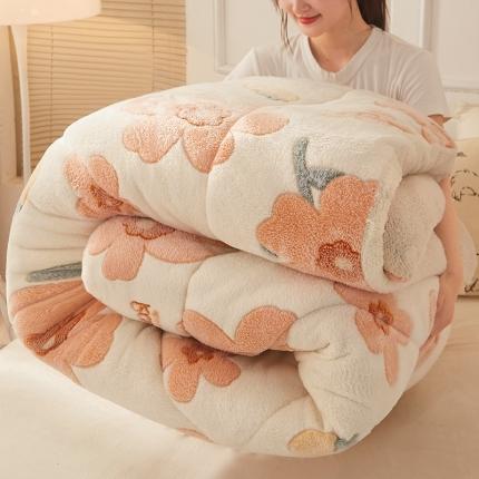 梦初语 2022新款加厚保暖雪花绒加羊羔绒冬被 繁华似锦