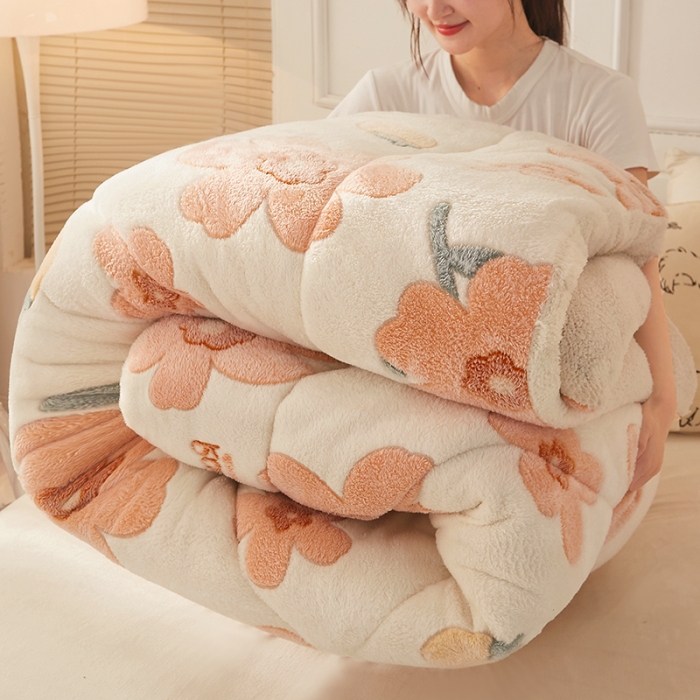 91家纺网 家纺一手货源 找家纺 梦初语 2022新款加厚保暖雪花绒加羊羔绒冬被 繁华似锦