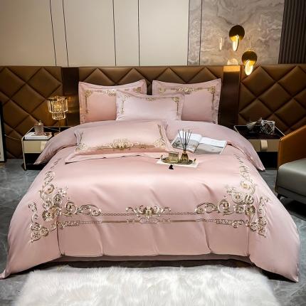 91家纺网 家纺一手货源 找家纺 总）红番天 热卖款长绒棉全棉刺绣四件套-罗曼蒂克