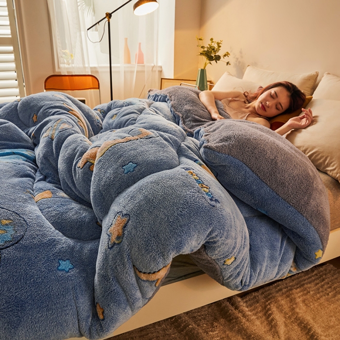 91家纺网 家纺一手货源 找家纺 梦初语 2022新款加厚保暖雪花绒加羊羔绒冬被 探险王国