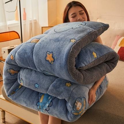 梦初语 2022新款加厚保暖雪花绒加羊羔绒冬被 探险王国