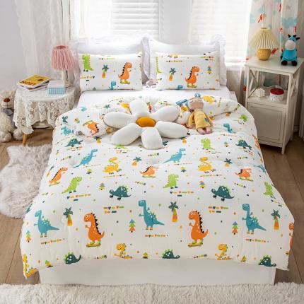 91家纺网 家纺一手货源 找家纺 天瑜家纺 2023新款A类针织棉冬被 小恐龙