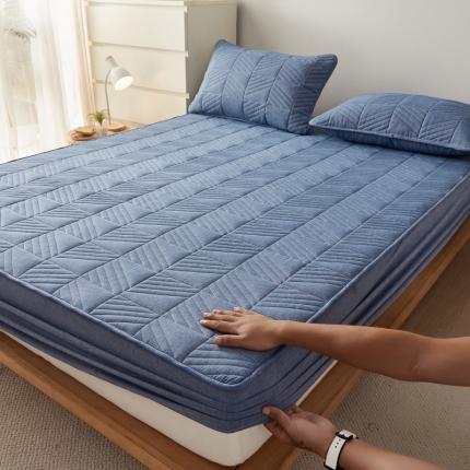 91家纺网 家纺一手货源 找家纺 （总）格子铺 A类全棉水洗棉夹棉大豆蛋白床笠--斜方款