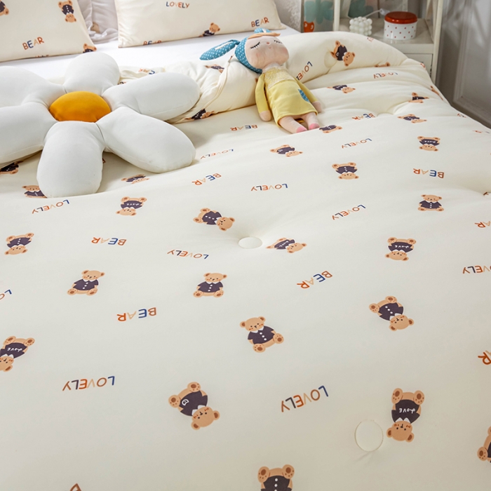 91家纺网 家纺一手货源 找家纺 天瑜家纺 2023新款A类针织棉冬被 lovely 熊