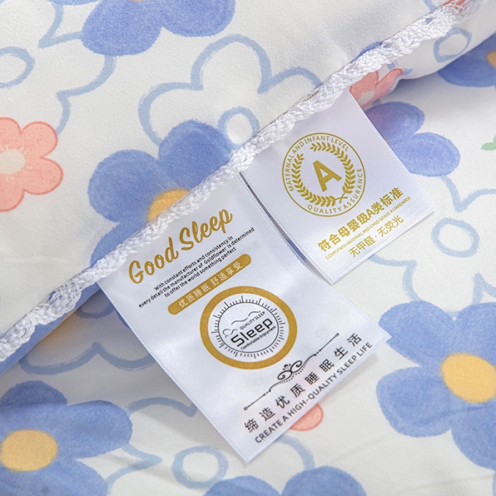 91家纺网 家纺一手货源 找家纺 天瑜家纺 2023新款A类针织棉冬被 朵朵花开蓝