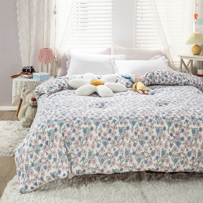 91家纺网 家纺一手货源 找家纺 天瑜家纺 2023新款A类针织棉冬被 流金岁月