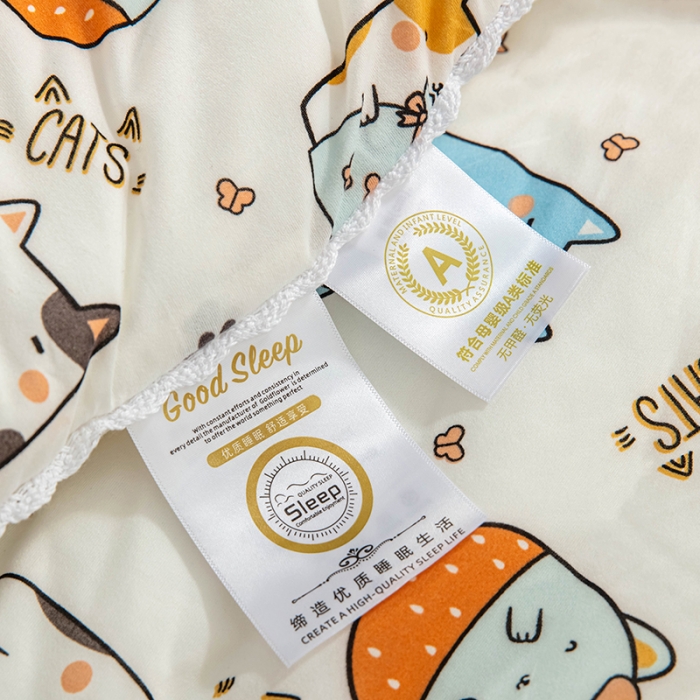 91家纺网 家纺一手货源 找家纺 天瑜家纺 2023新款A类针织棉冬被 喵星人