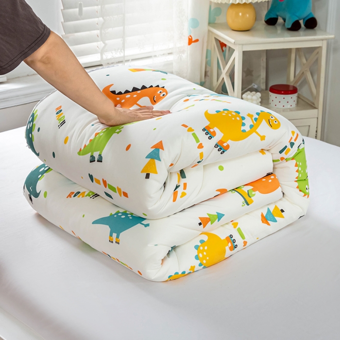 91家纺网 家纺一手货源 找家纺 天瑜家纺 2023新款A类针织棉冬被 小恐龙