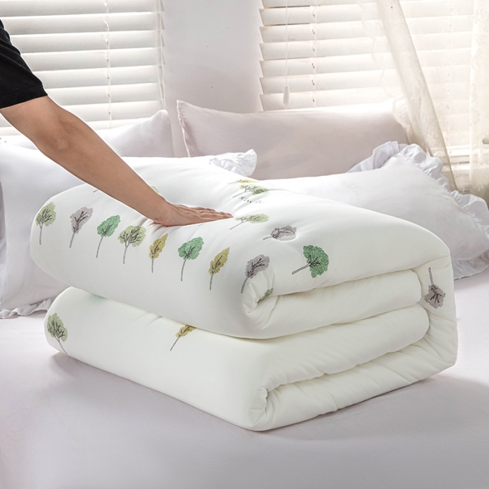 91家纺网 家纺一手货源 找家纺 天瑜家纺 2023新款A类针织棉冬被 小树白