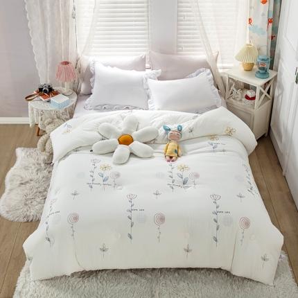 天瑜家纺 2023新款A类针织棉冬被 休闲时光 白