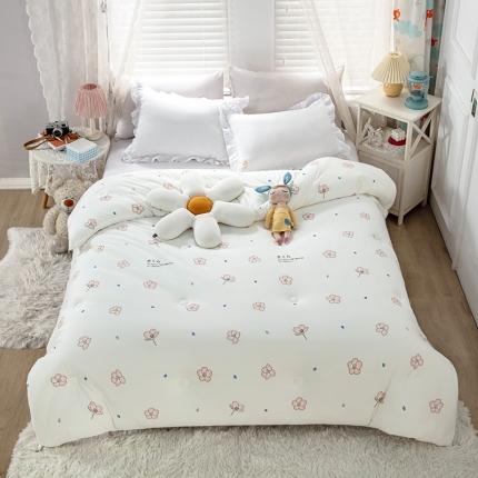 天瑜家纺 2023新款A类针织棉冬被 樱花白