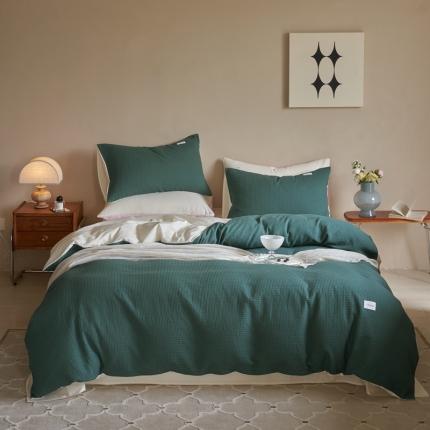 91家纺网 家纺一手货源 找家纺 （总）时光里 2022新款60支纯棉华夫格系列四件套