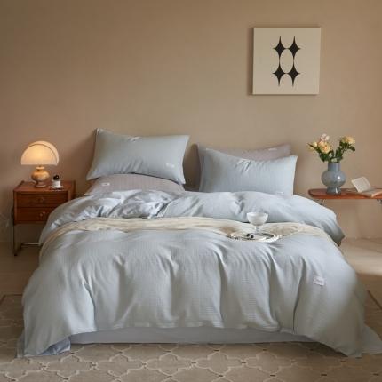 91家纺网 家纺一手货源 找家纺 （总）时光里 2022新款60支纯棉华夫格系列四件套