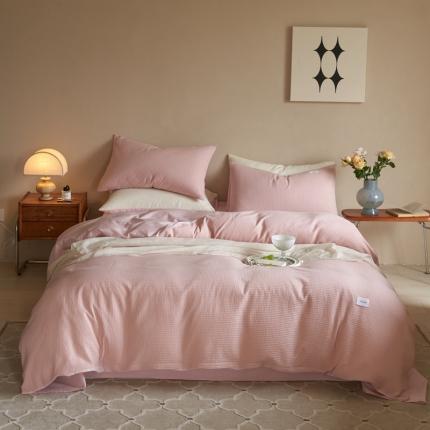 91家纺网 家纺一手货源 找家纺 （总）时光里 2022新款60支纯棉华夫格系列四件套