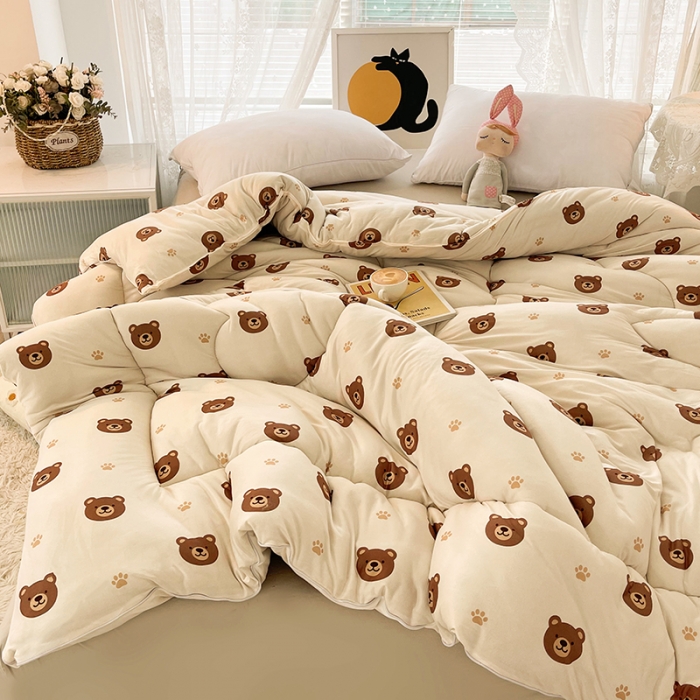 91家纺网 家纺一手货源 找家纺 梦初语 2022年A类针织棉大豆纤维冬被 小熊维尼