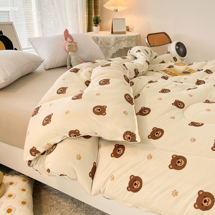 91家纺网 家纺一手货源 找家纺 梦初语 2022年A类针织棉大豆纤维冬被 小熊维尼