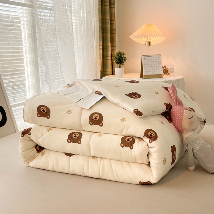 91家纺网 家纺一手货源 找家纺 梦初语 2022年A类针织棉大豆纤维冬被 小熊维尼