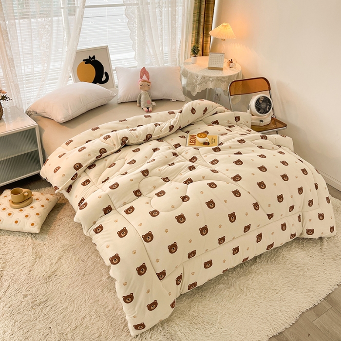 91家纺网 家纺一手货源 找家纺 梦初语 2022年A类针织棉大豆纤维冬被 小熊维尼