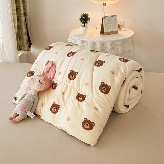 91家纺网 家纺一手货源 找家纺 梦初语 2022年A类针织棉大豆纤维冬被 小熊维尼