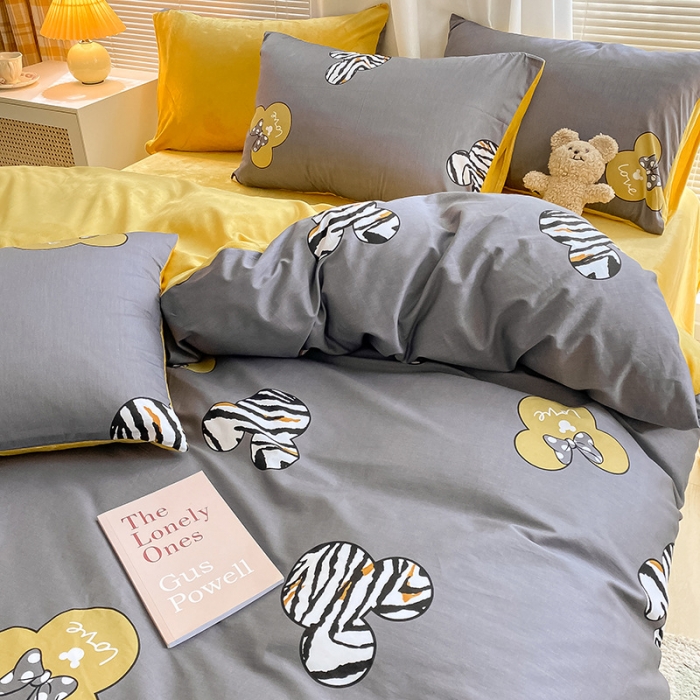 91家纺网 家纺一手货源 找家纺 雅居纺 2022新款棉绒四件套 乐园-灰