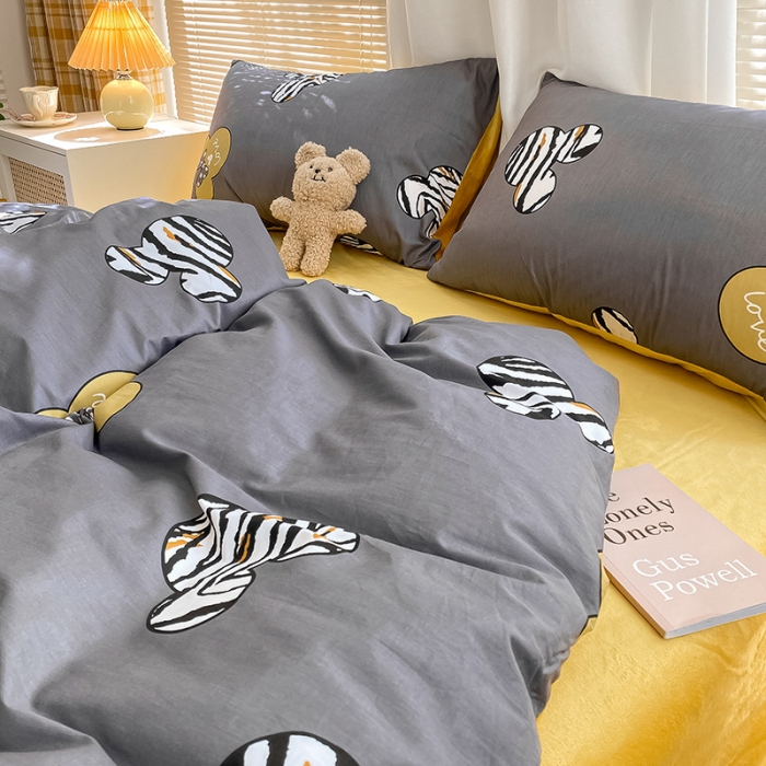 91家纺网 家纺一手货源 找家纺 雅居纺 2022新款棉绒四件套 乐园-灰